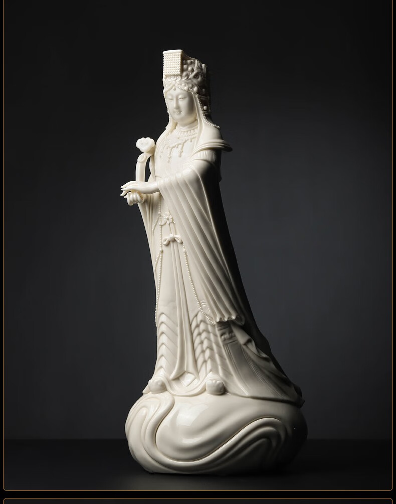 戴玉堂 妈祖神像天上圣母天后天妃娘娘德化瓷雕大师赖双安白瓷雕塑