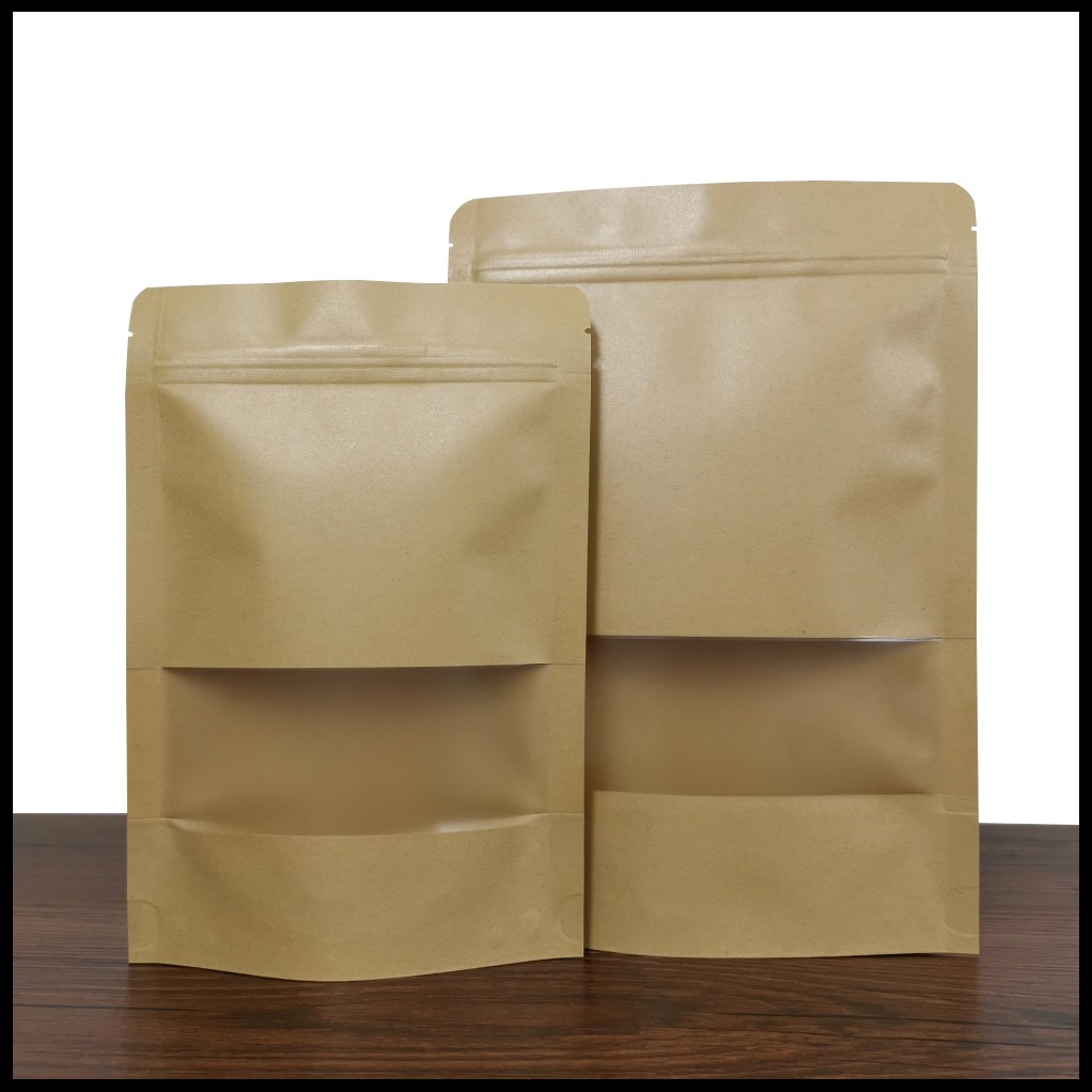 yyzw茶叶包装袋大号牛皮纸自封袋半斤一斤装绿茶封口袋二两红茶密封袋