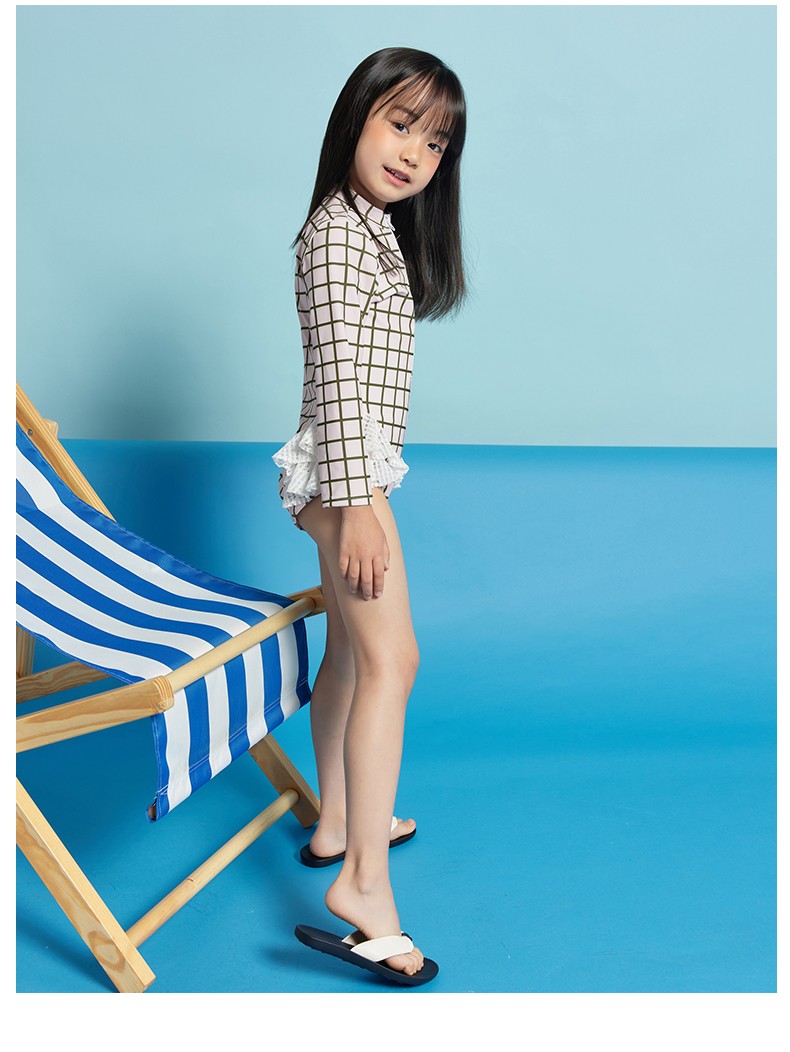 儿童泳衣女童中小童新款连体可爱宝宝仙女游泳衣温泉度假泳装图片色