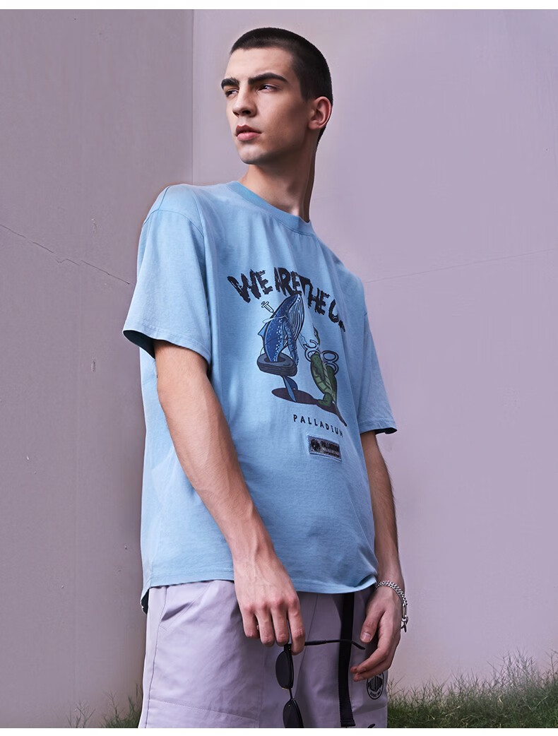 palladium帕拉丁2021新品男女短袖t恤t恤男女百搭时尚情侣图案圆领