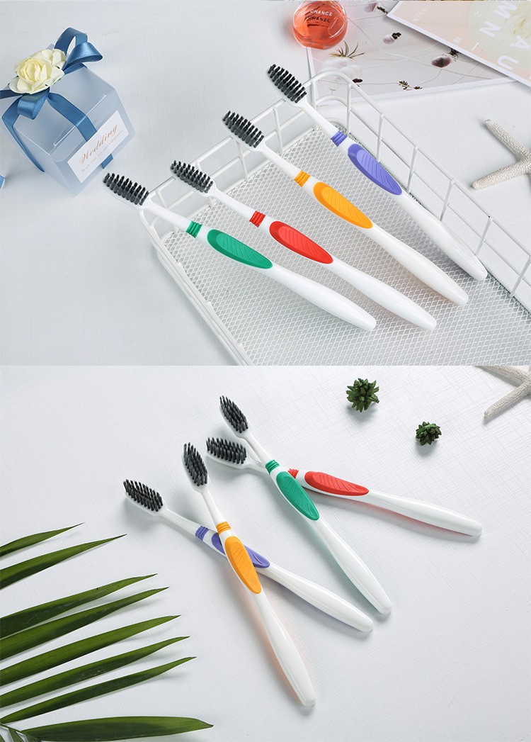 健牌牙刷软毛家用成人款4支男女情侣学生软毛竹炭抑菌小头独立装竹炭