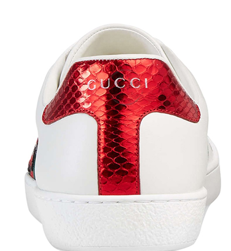 gucci 古驰 gucci 男鞋 ace系列白色牛皮蛇形贴花刺绣男士运动鞋