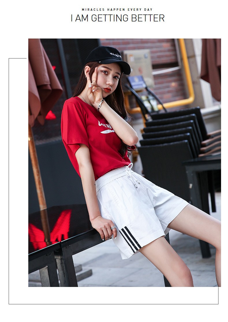 运动短裤女夏宽松高腰2021新款韩版潮ins外穿工装五分裤女a字热裤宽松