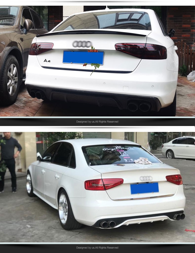 晨臻 奥迪a4l尾翼09-16款奥迪a4l改装运动版尾翼免打孔碳纤纹 毛坯-没