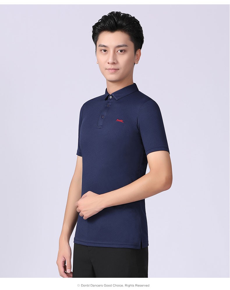丹宝罗doubl丹宝罗高端拉丁舞服男夏季半袖男士舞服国标舞摩登舞上衣