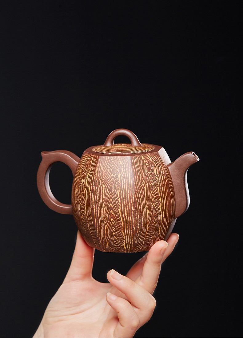 尊壶宜兴紫砂壶纯手工茶具绞泥井栏茶壶国高工礼品收藏泡茶器李静六方