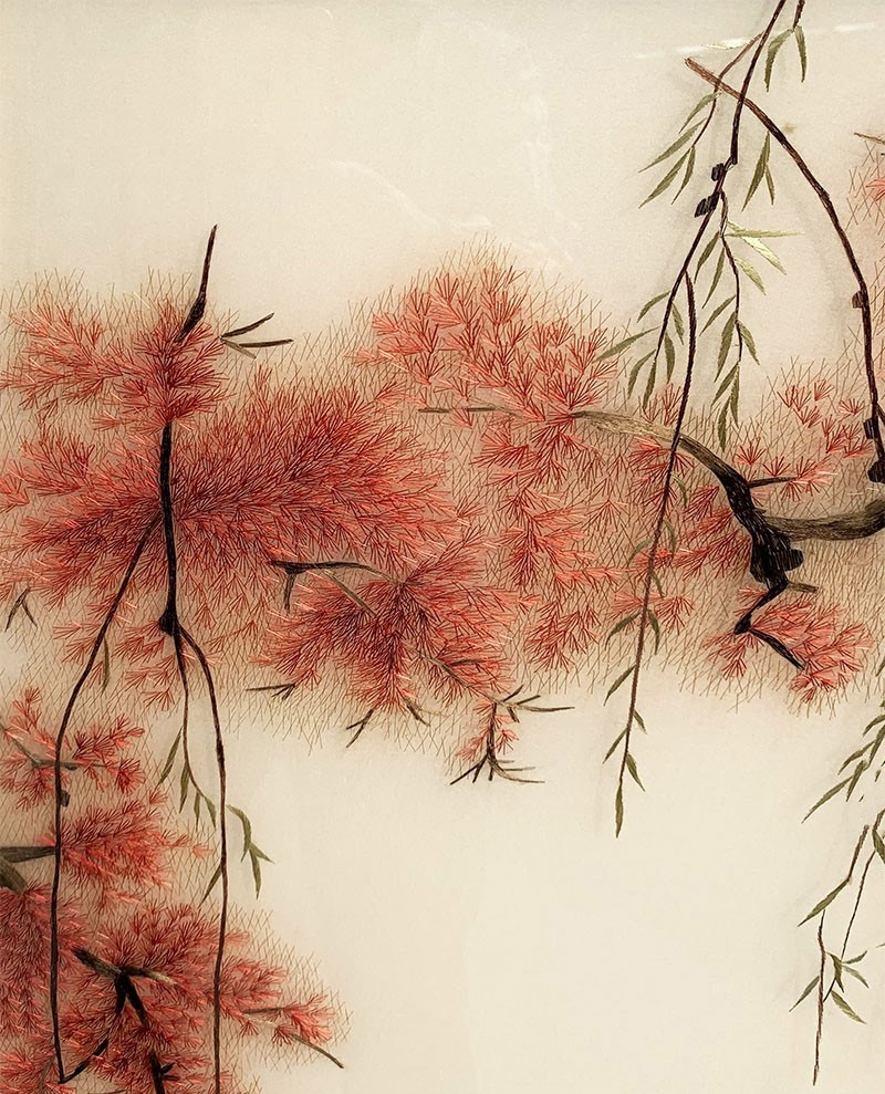 唯艺思佳苏绣成品挂画苏州纯手工4丝高档刺绣画水乡杨柳风景画新中式