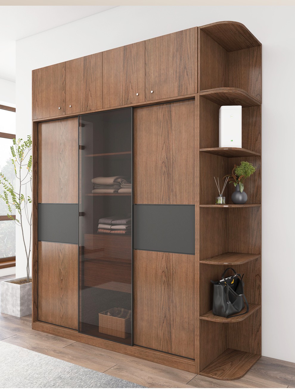 【咨询抢红包】慕尼思丹 衣柜 木纹衣柜 推拉门衣柜 整体大衣橱 卧室