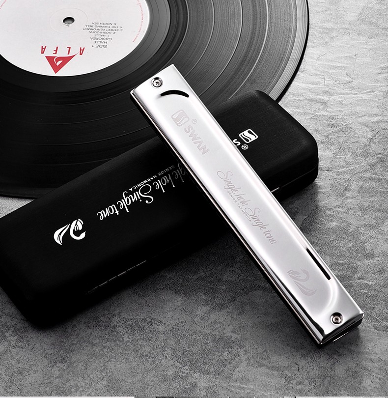 天鹅口琴24孔单音单孔单排c调口琴初学者学生成人入门专业演奏级c