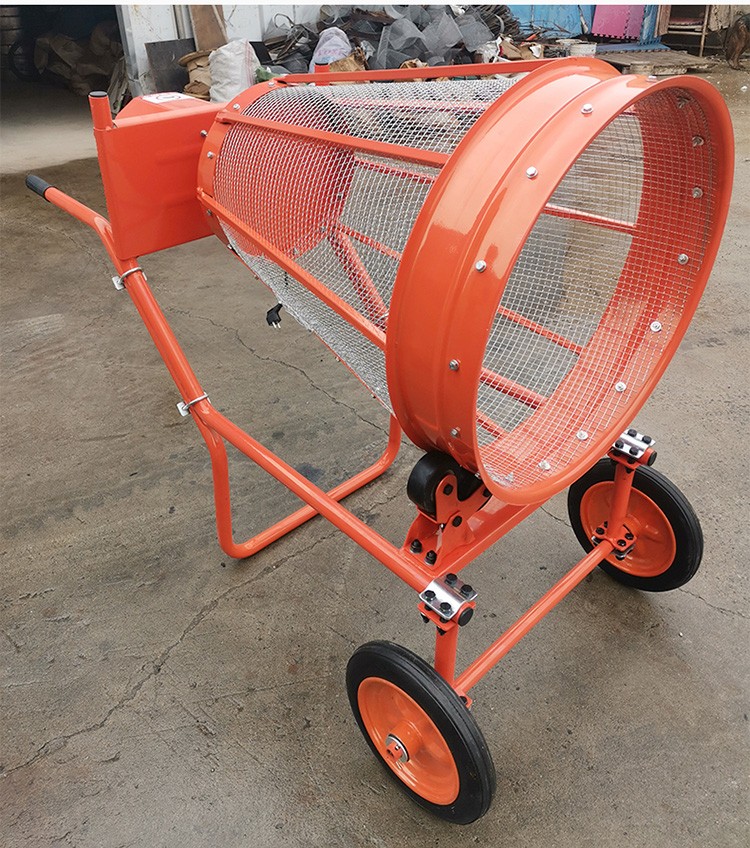 小型手推式筛沙机滚筒圆筒筛沙机 电动小型建筑震动式滚筒筛沙机 220v