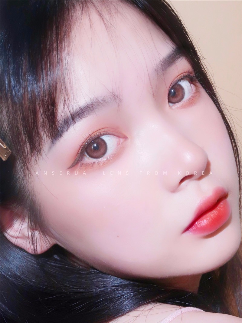 安视彩anserua小玫瑰幸运咖美瞳年抛治愈紫发财棕女高度数隐形 安视彩