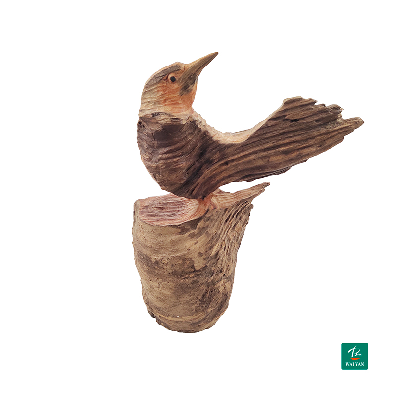 非遗传承:雕刻技艺-喜鹊-琥珀木摆件9