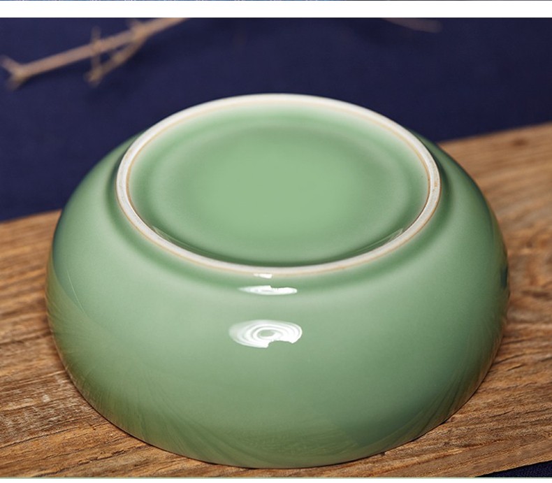 笔洗水洗德清窑龙泉青瓷善琏湖笔文房四宝国画陶瓷创意大号茶洗水碗