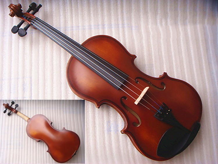 曲漾 小提琴初学者 学生家庭椴木演奏哑光亮光小提琴 全套 枣红色4/4
