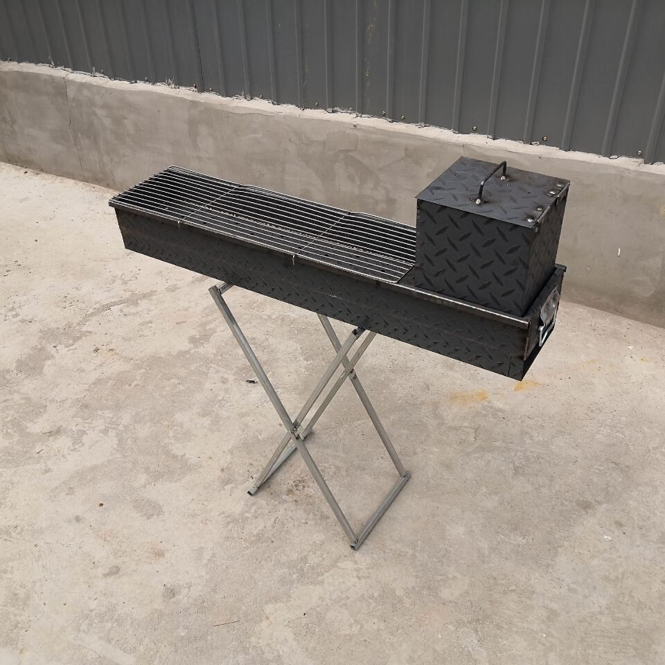 加厚烧烤炉老式商用烧烤架子家用户外花纹板木炭烤炉摆摊定做烤箱养碳