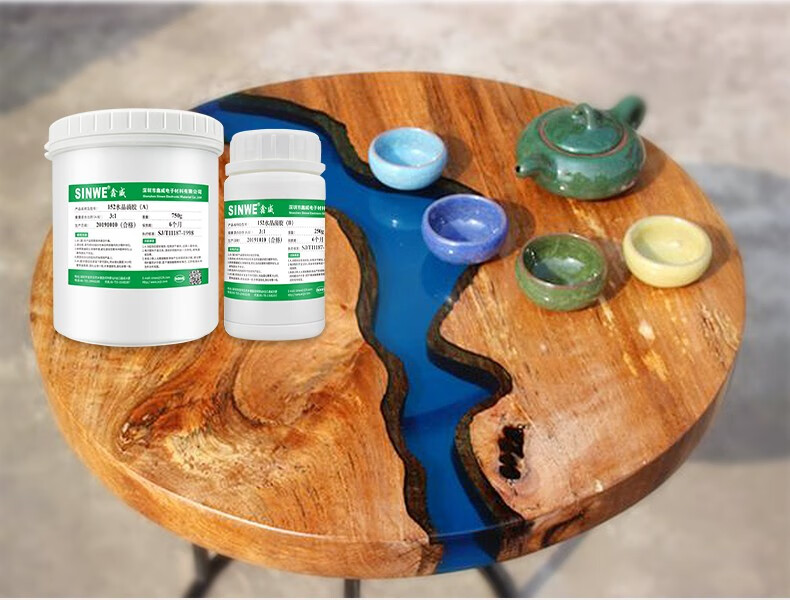 全透明环氧树脂胶diy手工制作水晶滴胶ab胶河流桌工艺品桌子桌面茶几