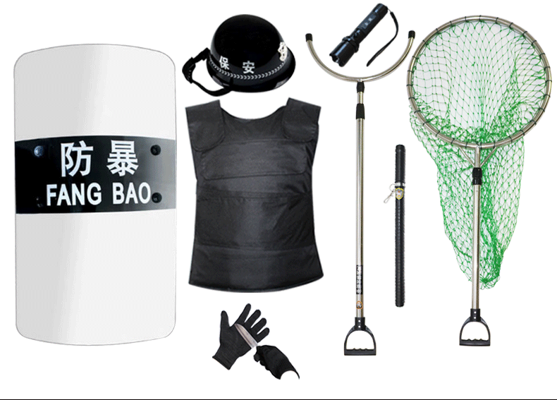 金震安保器材保安器材8八件套防暴头盔橡胶棍防爆盾牌钢叉防刺服手