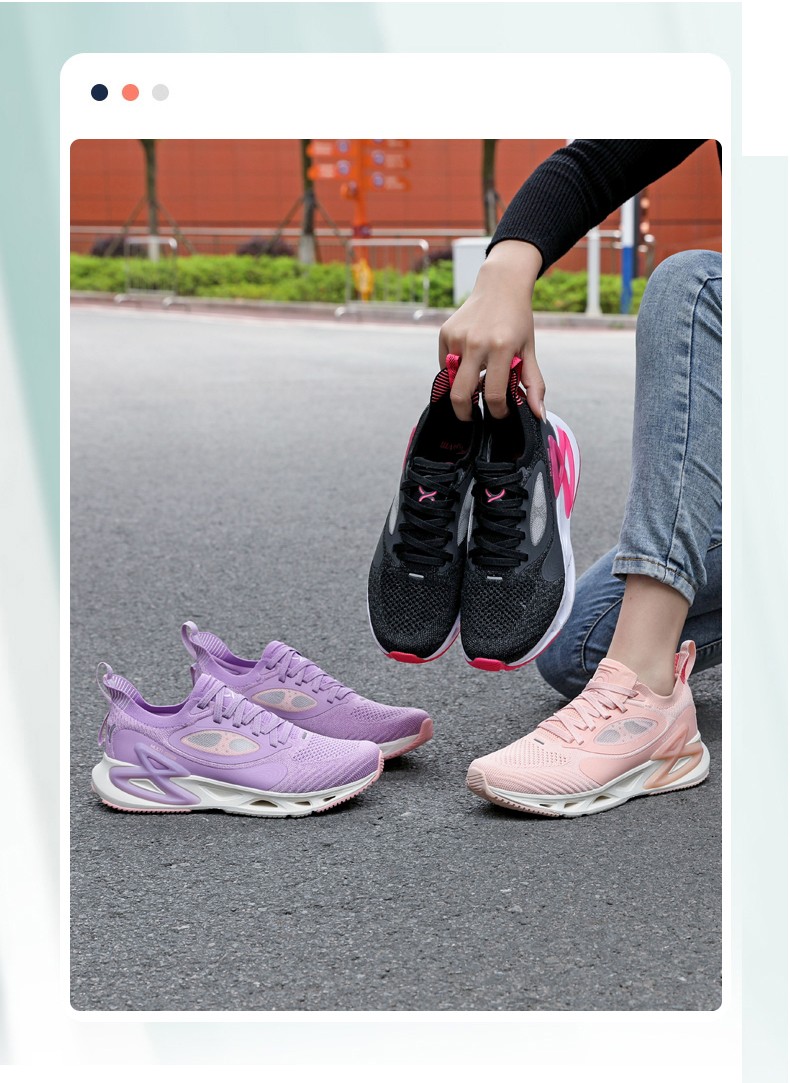 匹克跑步鞋女悦跑8代2021年冬季网面透气缓震回弹休闲慢跑鞋系列粉