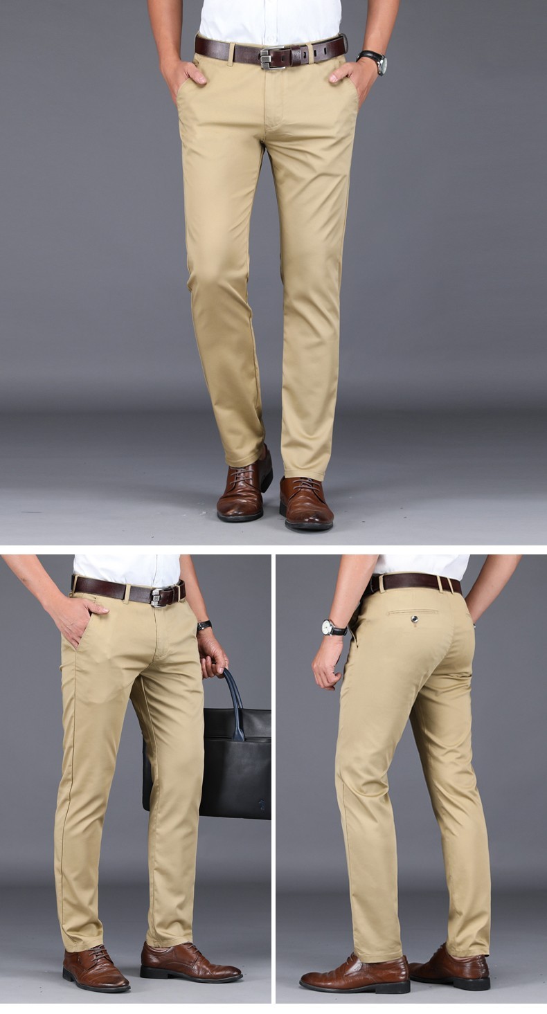 罗蒙romon商务休闲裤男直筒宽松2021夏季薄款冰丝裤男中青年修身男裤