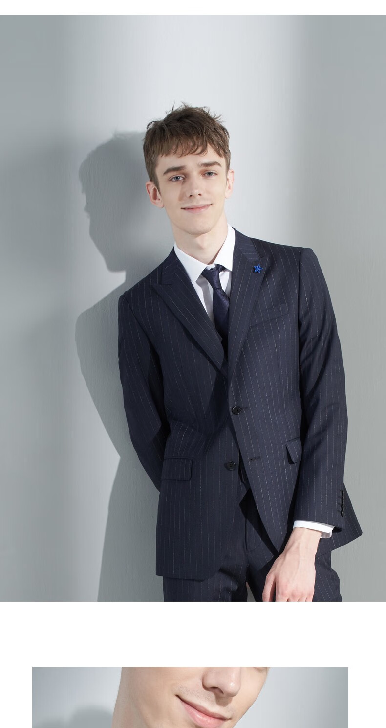 诺丁山西服套装男商务正装商务休闲西服na580032蓝色65y