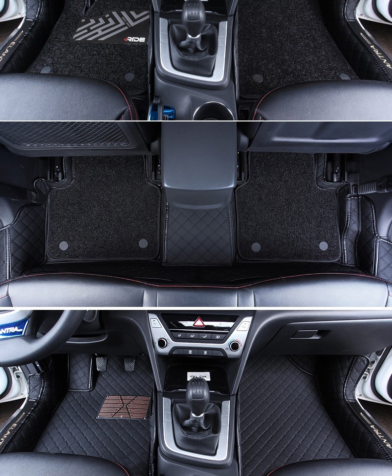 款北京现代朗动大包围地垫车用地毯地胶车垫咖色单层专车定制