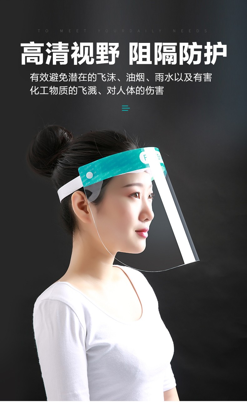 医用防护罩护目罩防护眼罩防飞沫一次性透明隔离面罩面屏防疫全脸成人