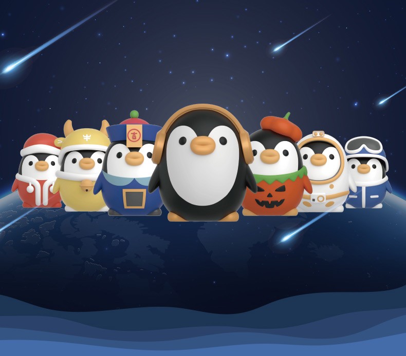 晨光班歌pupu企鹅联名盲盒手办摆件潮玩公仔娃娃玩具新年礼物女孩可爱