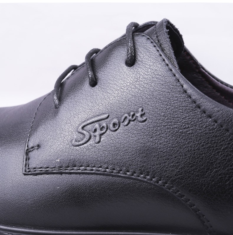 双凤2021秋新款简约舒适圆头牛皮系带商务休闲男单皮鞋办公室工装男鞋