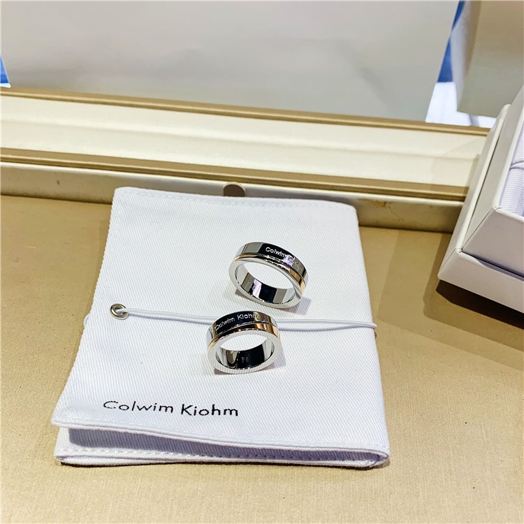 ck旗舰官方店小黑陶瓷戒指情侣对戒时尚饰品男士女士食指一对指环情人