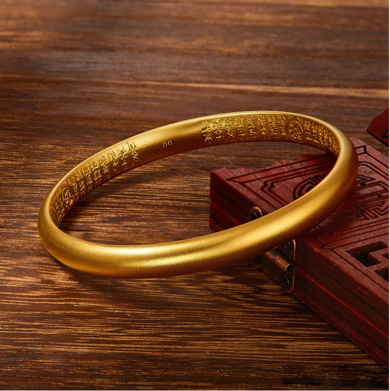 金太妃珠宝 古法传承 足金999 古法内百福手镯 扁管内百福金手镯 定做