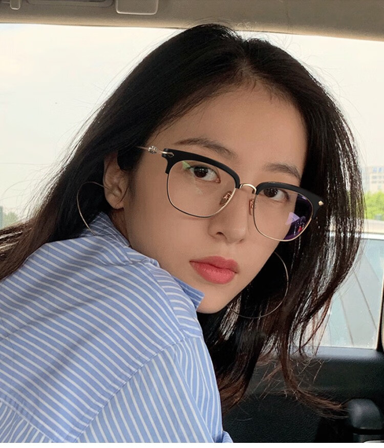 sisyphus薛之谦同款眼镜金丝黑边框近视眼睛男可配度数学生防蓝光女