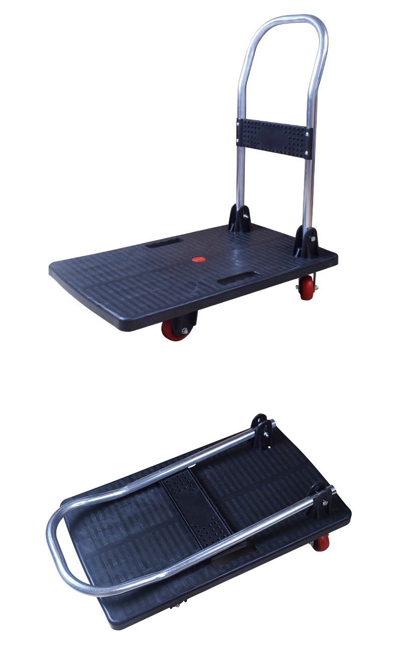 弧力手推车折叠超轻平板车拖车小推车快递小拉车货车行李车塑料搬运车