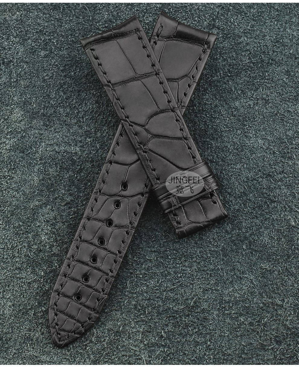 tie表带皮表链男女表带配件g0a31047美洲双面鳄鱼皮真皮手表链20mm