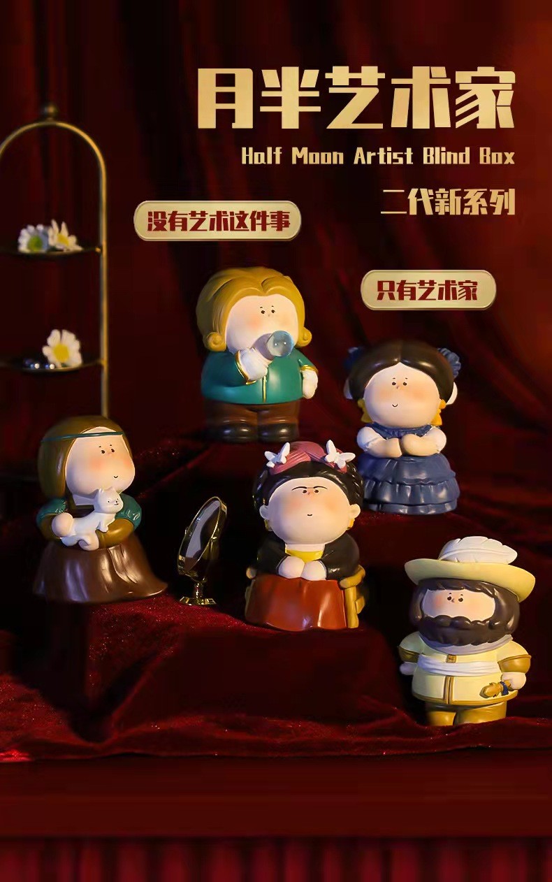 红胶囊世界名画盲盒二代系列盲盒盒蛋福袋肓盒摆件盲盒 一套生日礼物