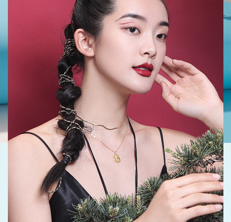 千叶珠宝黄金足金手链生命之光双面印花手镯送长辈礼物女定价礼物七夕