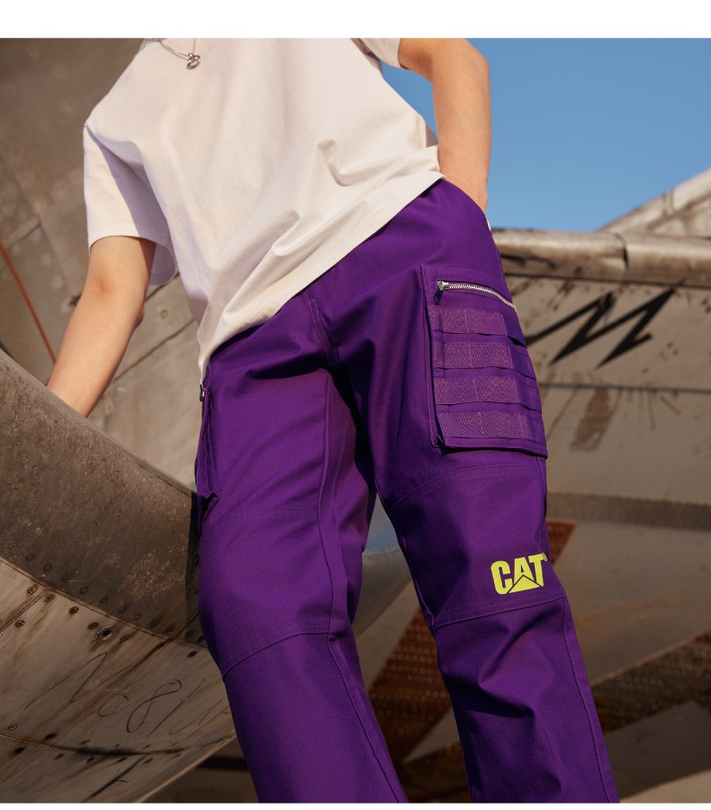 商场同款cat卡特紫色工装裤休闲裤男潮cj1wpp12061黑色xxl