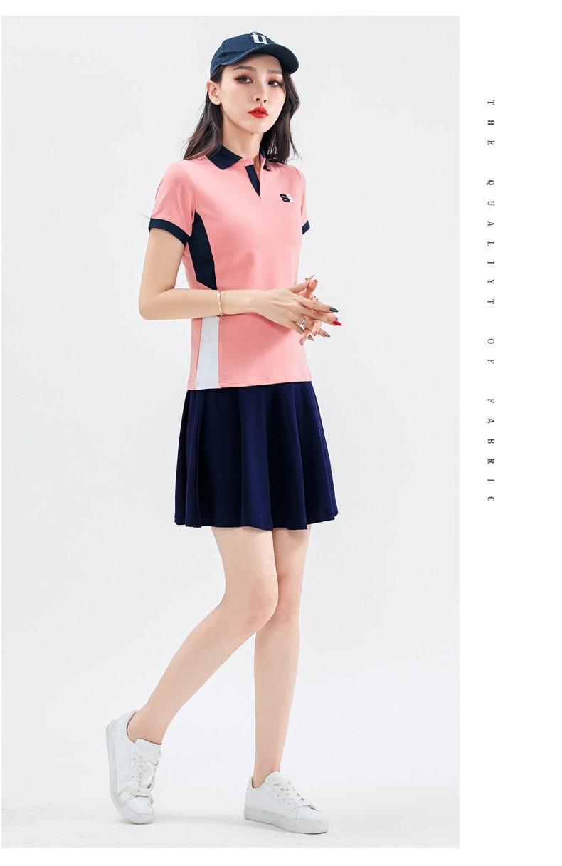 rouhildy诺诗登品牌羽毛球服套装女夏季高尔夫服装女士运动套裙网球裙
