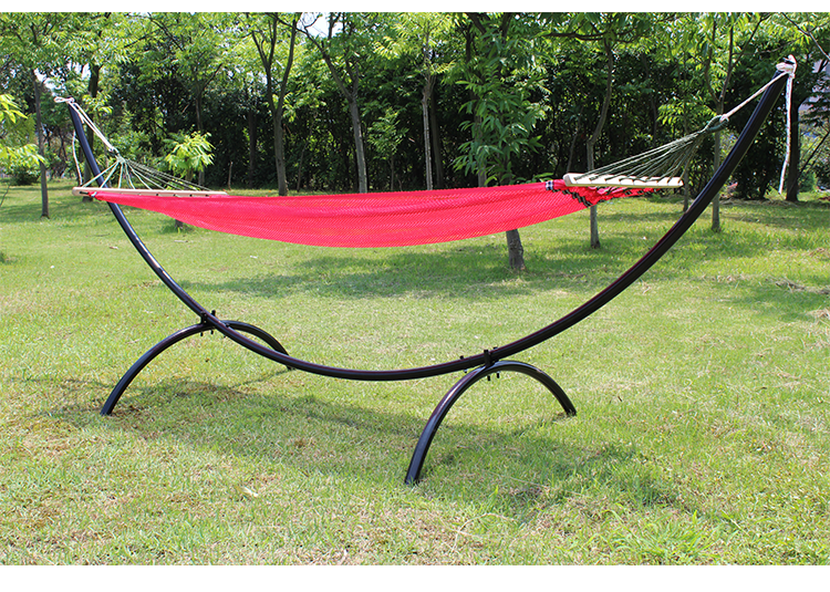 吊床架户外室内月亮弯吊床支架旅游自驾装备折加厚双人支架加宽蓝色