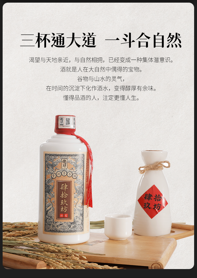 肆拾玖坊 侠客酒 酱酒贵州茅台镇 粮食酒 酱香型53度 白酒礼盒(6)陈酿