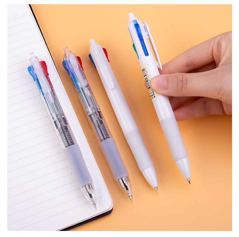 晨光四色圆珠笔abp80307彩色一笔多色油笔蓝做笔记专用按压按动式笔芯