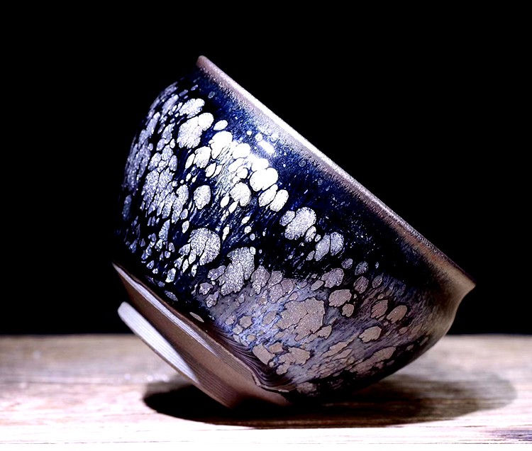 宏韶 建阳建盏杯纯手工黑牡丹王单个高档茶杯陶瓷油滴茶盏杯主人杯单