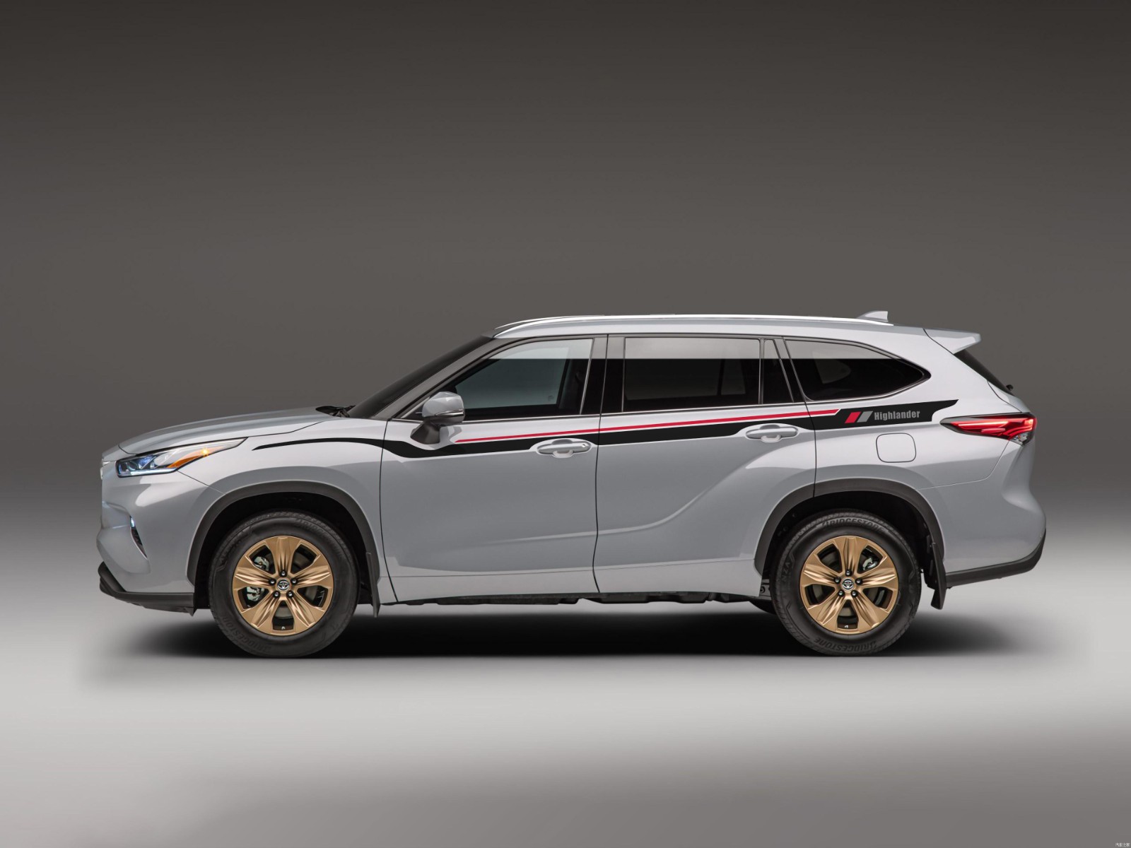 泰瑶2022款改款丰田汉兰达车身拉花贴纸汉兰达改装个性车贴腰线彩条