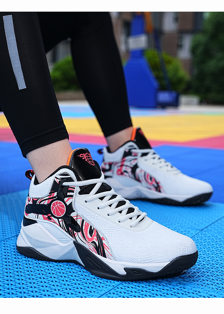 喜得龙篮球鞋男夏季透气网面青少年球鞋男实战训练学生中考试战靴国潮