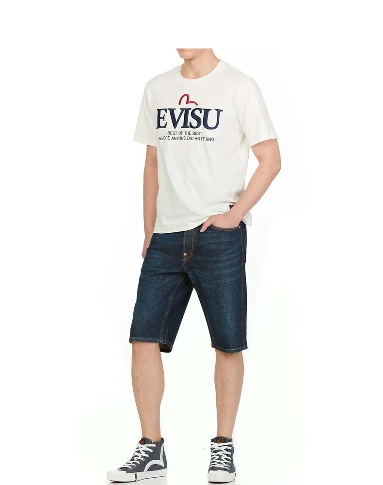 evisu19ss男士海鸥印花牛仔短裤1eshtm9ds119xx牛仔蓝30