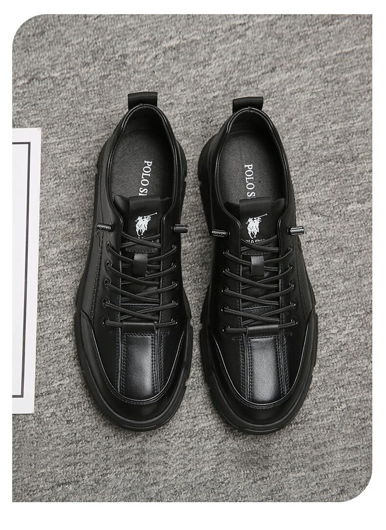 商场同款polosport男鞋轻奢手工牛皮休闲鞋男英伦复古百搭商务休闲