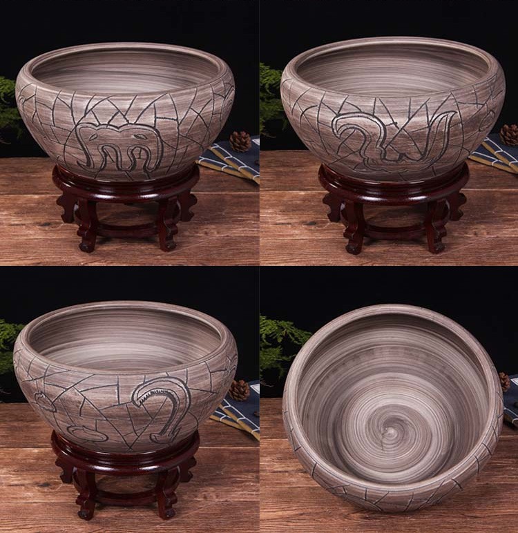 筱宠jd6陶瓷鱼缸大号养鱼盆荷花盆缸金鱼乌龟缸碗莲睡莲盆客厅风水缸