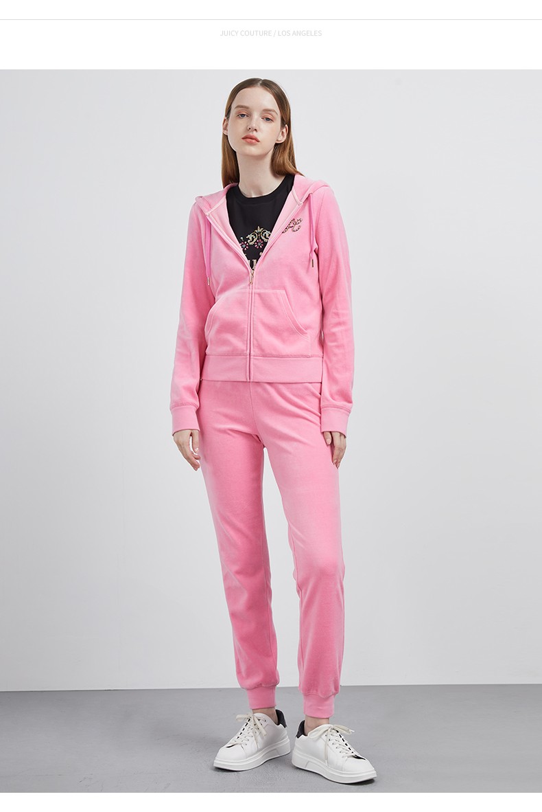 juicycouture橘滋女装天鹅绒2021秋季新款宽松运动短外套休闲休闲运动