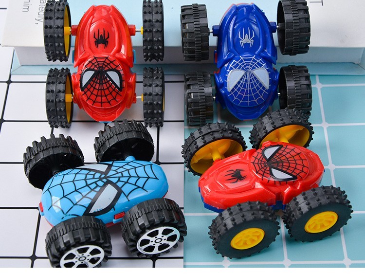 惯性双面翻斗车卡通蜘蛛图案耐摔玩具车转向儿童小车礼物小礼品批发
