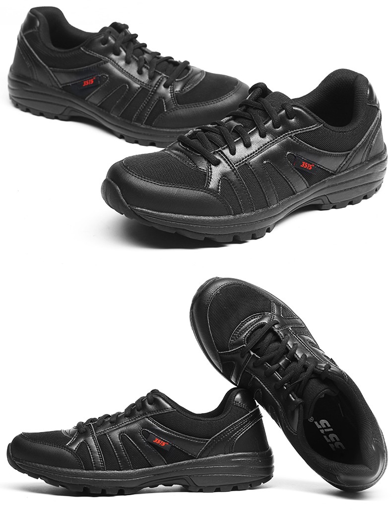 3515强人运动鞋男春秋透气户外跑步休闲鞋黑色44