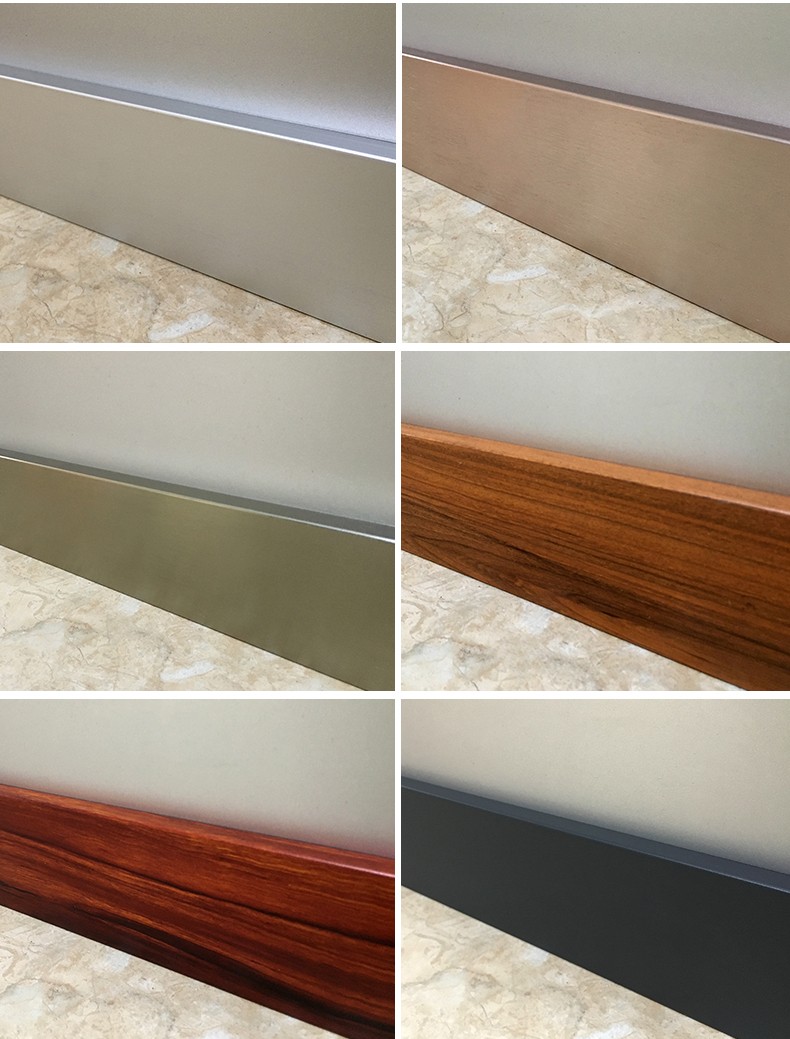 踢脚线铝合金铝合金客厅护墙板家用地脚线家装墙角装饰线拉丝磨砂踢脚